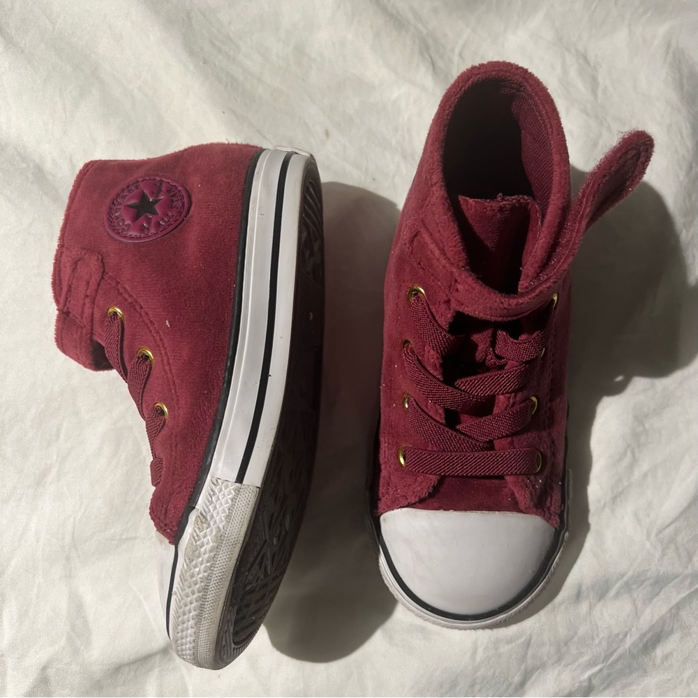 Converse Chuck Taylor All Star Easy On Velvet Kids’ Shoes - Size 9 Burgundy Pink